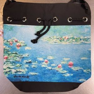 Monet Waterlillies Drawstring tote